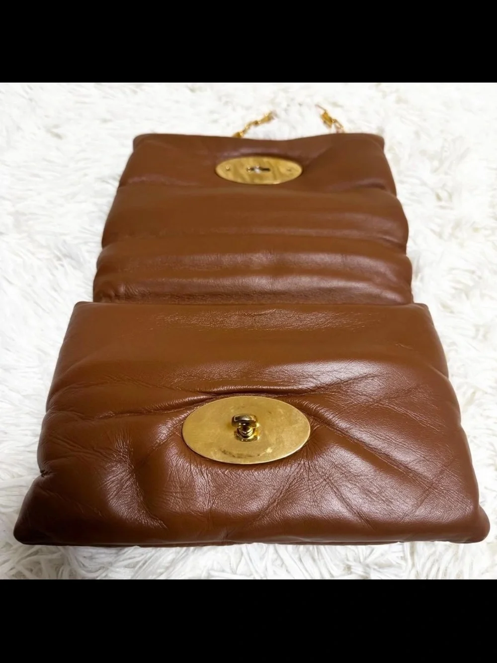 Mulberry Brown Quilted Leather Shoulder Bag with Gold Hardware